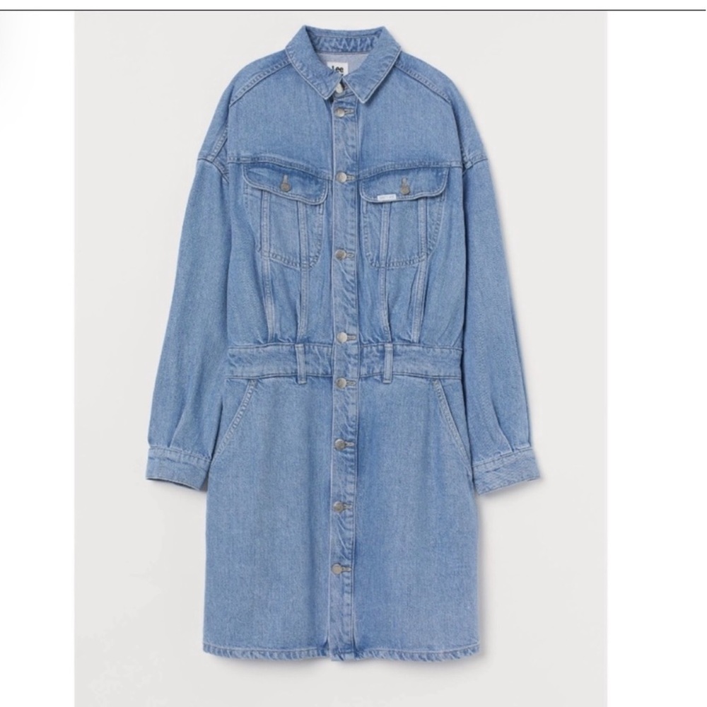 H&M Light Blue Denim Shirt Dress Very Soft Denim